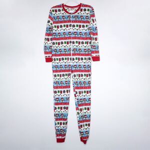 Buc-ee's Christmas One Piece‎ Pajamas Size Medium Multicolor Thermal Holiday